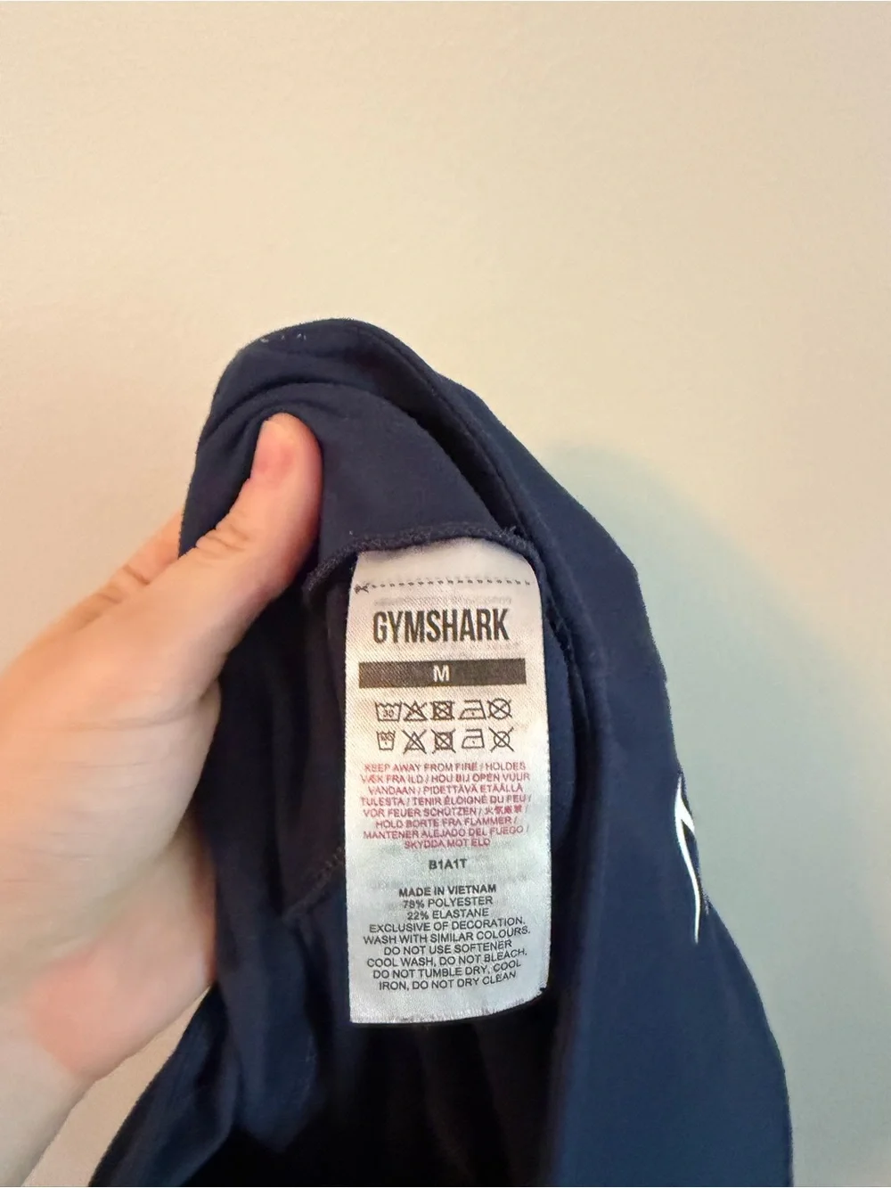 Gymshark High-Waist Navy Workout Leggings - Picture 3 of 3